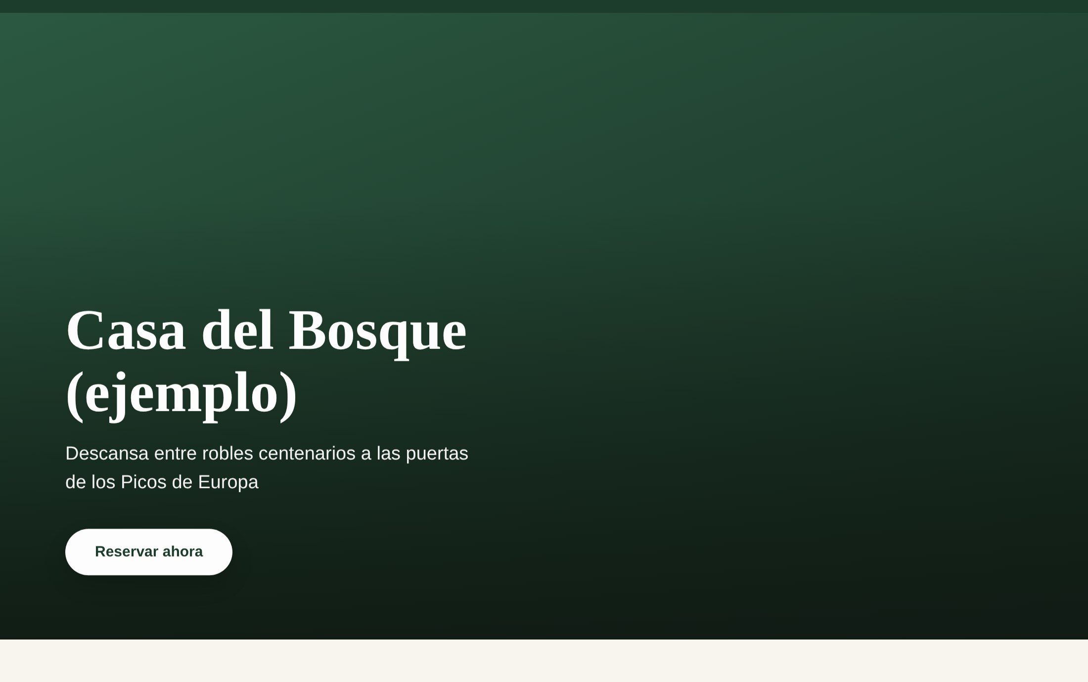 Ejemplo de web generada para un alojamiento rural ficticio